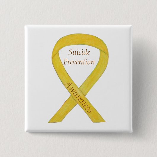 Zelfmoordpreventie Bewustmaking Ribbon Aangepaste  Vierkante Button 5,1 Cm (Voorkant)
