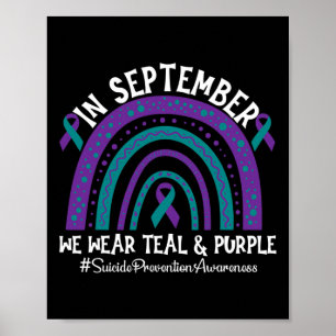 Zelfmoordpreventie Bewustmaking Ribbon Rainbo Poster