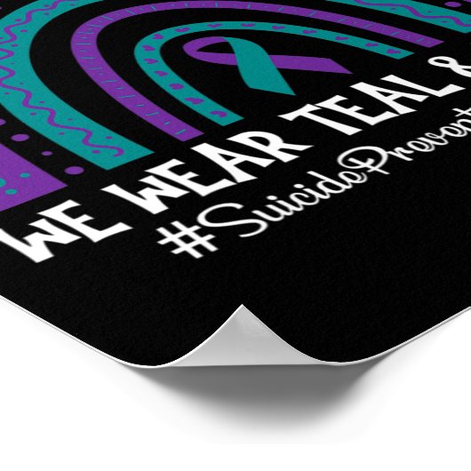 Zelfmoordpreventie Bewustmaking Ribbon Rainbo Poster (Hoek)