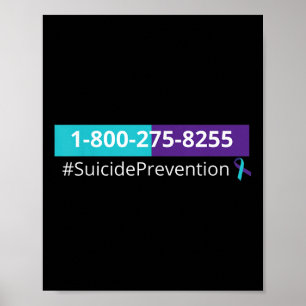 Zelfmoordpreventie bewustzijn 1-800-273-8255 poster