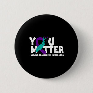 Zelfmoordpreventie bewustzijn Blauwgroen &amp; Paa Ronde Button 5,7 Cm