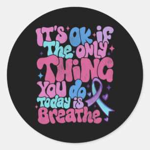 Zelfmoordpreventie Bewustzijn Blijf in leven Geest Ronde Sticker