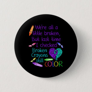 Zelfmoordpreventie Bewustzijn Gebroken Krijtjes Kl Ronde Button 5,7 Cm