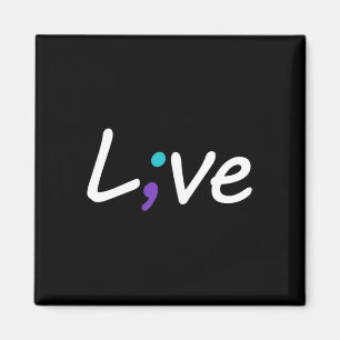 Zelfmoordpreventie Bewustzijn Live Love Semicolon Magneet