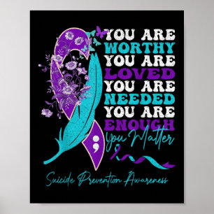 Zelfmoordpreventie bewustzijn positieve motivatie poster