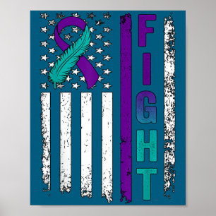 Zelfmoordpreventie bewustzijn Usa Amerikaanse vlag Poster