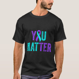 Zelfmoordpreventie Blauwgroen Paarse bewustzijnsli T-shirt