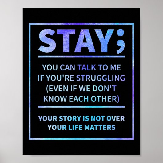 Zelfmoordpreventie - Blijf uw levensproblemen Semi Poster (Voorkant)