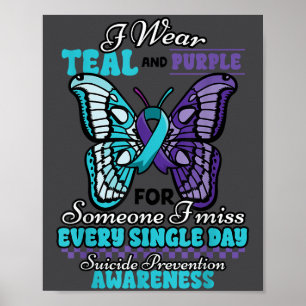 Zelfmoordpreventie Draag Teal Paars Iemand Die Ik Poster
