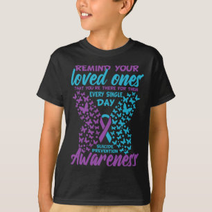 Zelfmoordpreventie en bewustzijn zelfmoordlint t-shirt
