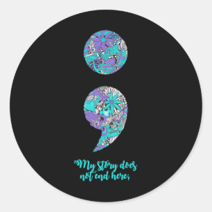 Zelfmoordpreventie en depressiebewustzijn 2 ronde sticker