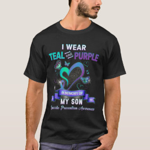 Zelfmoordpreventie Ik Draag Blauwgroen Paars voor T-shirt