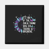 Zelfmoordpreventie Paarse en Blauwgroen bewustword Magneet (Voorkant)