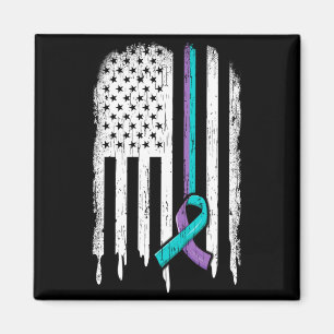 Zelfmoordpreventie T-shirt Usa Vlag Lint Zelfmoord Magneet