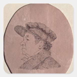 Zelfportret, 1824 vierkante sticker