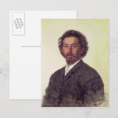 Zelfportret, 1887 briefkaart (Voorkant / Achterkant)