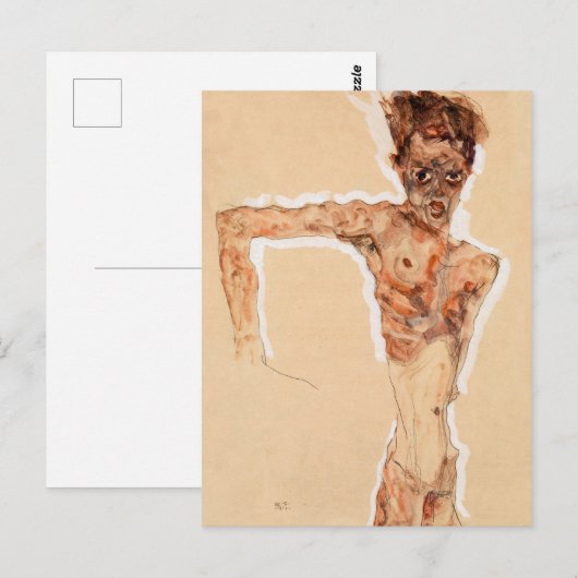 Zelfportret (1911) | Egon Schiele | Briefkaart (Voorkant / Achterkant)