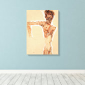 Zelfportret (1911) | Egon Schiele | Canvas Afdruk (Insitu (Houten vloer))