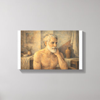 ZELFPORTRET - contemplatieve kunstenaar Canvas Afdruk