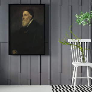 Zelfportret door Titian, Antieke Renaissance Kunst Poster
