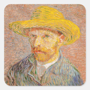 Zelfportret impressionistische schilder Vincent Va Vierkante Sticker