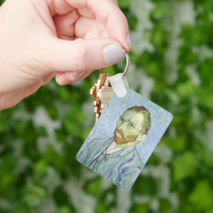 Zelfportret in blauw door Vincent van Gogh Sleutelhanger