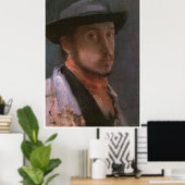 Zelfportret in een zacht Pet, Edgar Degas 1857 Poster (Thuiskantoor)