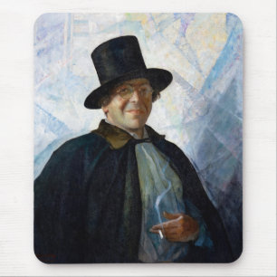 Zelfportret in Top Hat en Cape door N.C. Wyeth Muismat