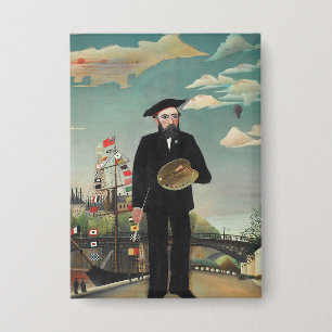 Zelfportret – Landschap, Henri Rousseau 1890 Button