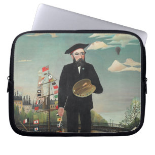 Zelfportret – Landschap, Henri Rousseau 1890 Laptop Sleeve