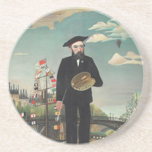 Zelfportret – Landschap, Henri Rousseau 1890 Zandsteen Onderzetter