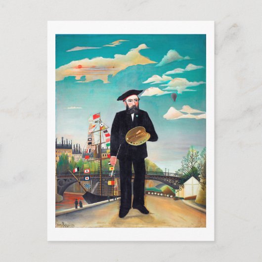Zelfportret, landschap, Rousseau Briefkaart (Voorkant)