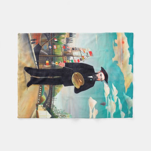 Zelfportret, landschap, Rousseau Fleece Deken (Voorkant (Horizontaal))