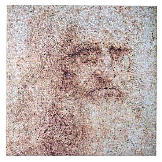 Zelfportret, Leonardo da Vinci Tegeltje (Voorkant)