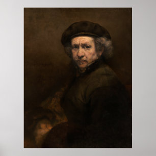 Zelfportret met Beret door Rembrandt Poster