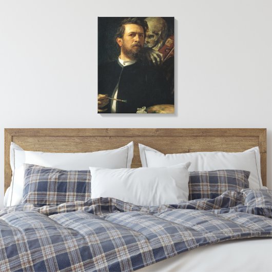 Zelfportret met de Dood als vedelaar Canvas Afdruk (Insitu (Slaapkamer))