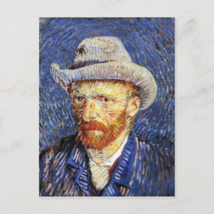 Zelfportret met grijs vilten Pet, Vincent van Gogh Briefkaart