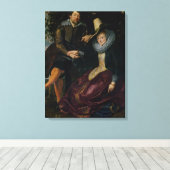 Zelfportret met Isabella Brandt Canvas Afdruk (Insitu (Houten vloer))