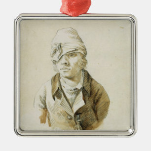 Zelfportret met Pet- en oogpleister Metalen Ornament