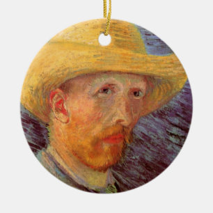 Zelfportret met strohoed van Vincent van Gogh Keramisch Ornament