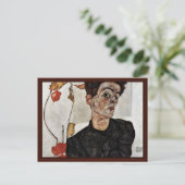 Zelfportret met vruchtendrong door Schiele Egon Briefkaart (Staand voorkant)