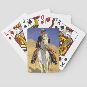 “Zelfportret op een paard” door Frederic Remington Pokerkaarten