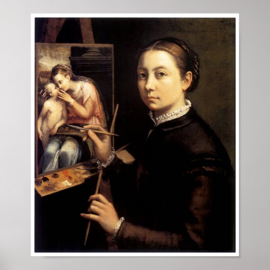 Zelfportret op het Easel Poster (Voorkant)