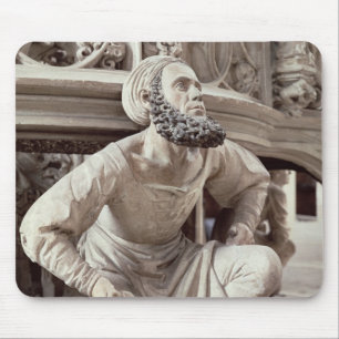 Zelfportret van Adam Krafft, steenbeeldhouwwerk Muismat