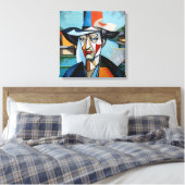 Zelfportret van de Franse kunstenaar Raphael Canos Canvas Afdruk (Insitu (Slaapkamer))