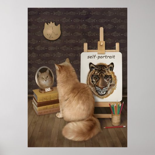 Zelfportret van de kat poster (Voorkant)