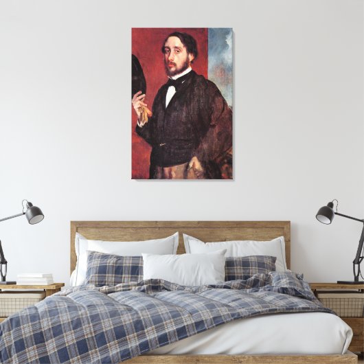 Zelfportret van Edgar Degas, Canvas Afdruk (Insitu (Slaapkamer))