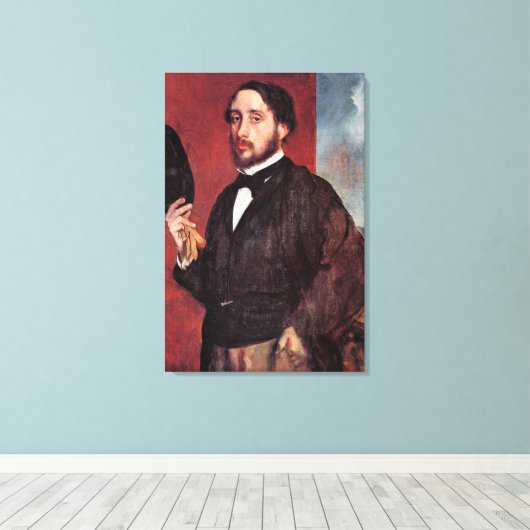 Zelfportret van Edgar Degas, Canvas Afdruk (Insitu (Houten vloer))