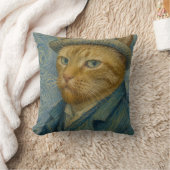 Zelfportret van een kat in de stijl van Van Gogh, Kussen (Deken)