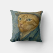 Zelfportret van een kat in de stijl van Van Gogh, Kussen (Voorkant)